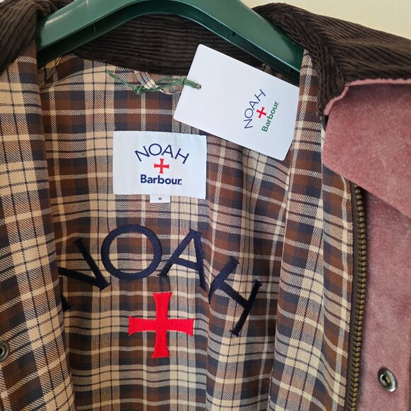 New Noah x Barbour Cotton Bedale Jacket in Pomegranate - Picture 4 of 10